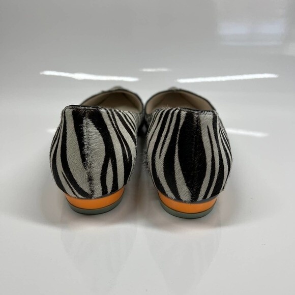 Sophia Webster Loca Zebra Printed Calf Hair Flats Size 37 baddie  retro boho - Picture 7 of 14